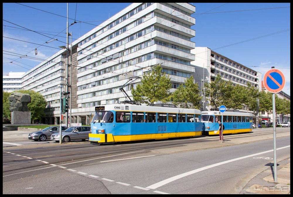Michel und Straßenbahn von Chemnitz