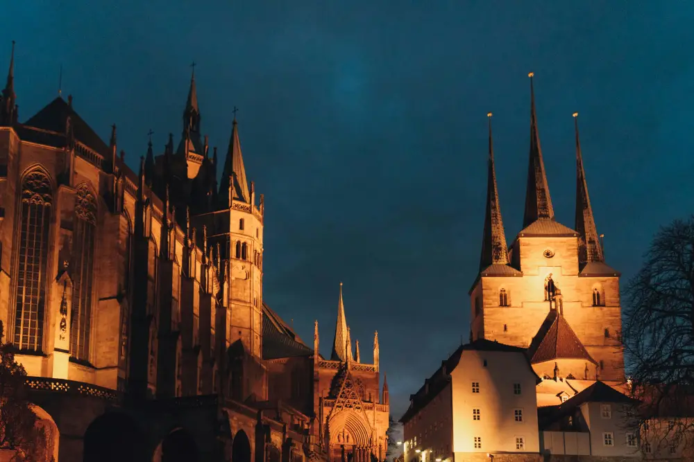 Dom in Erfurt bei Nacht